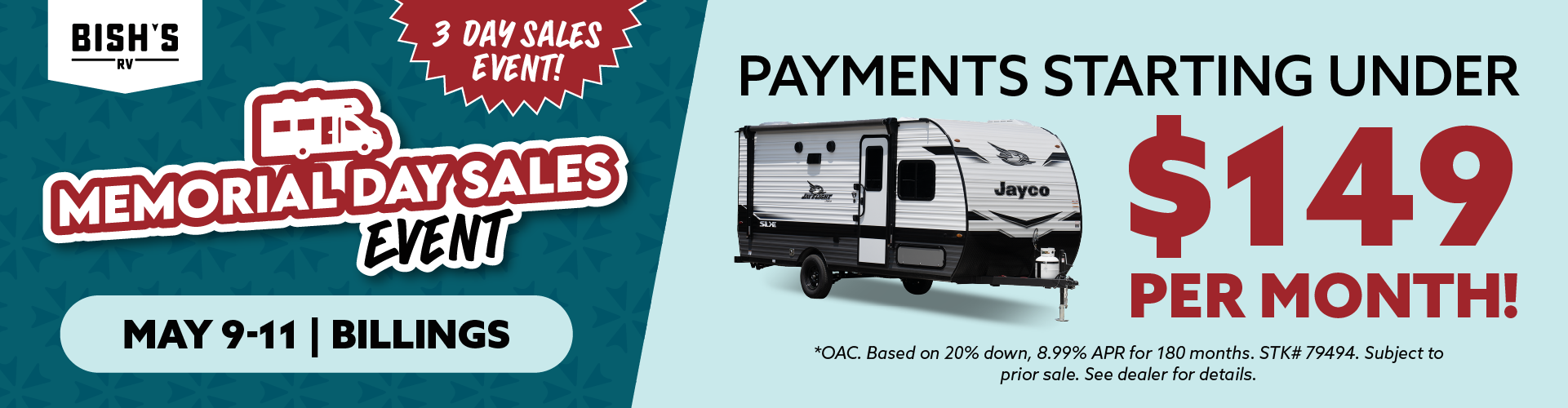 Memorial Day Sales Event - May 9-11 - Bish's RV of Billings, MT